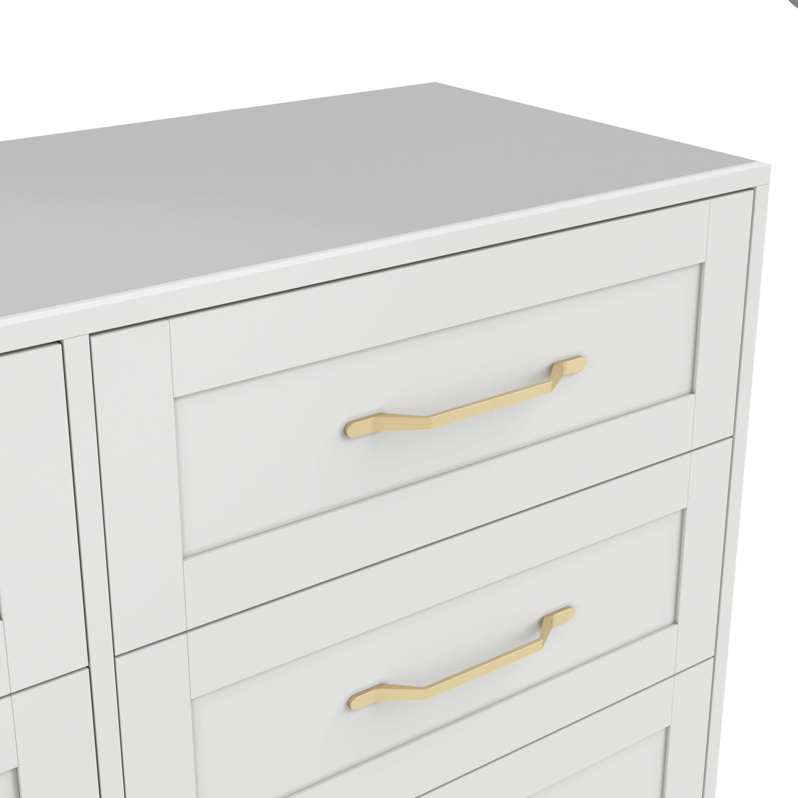 Austen White & Gold Chest of Drawers | 6 Drawers